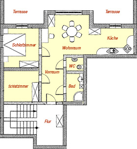 Grundriss Appartement 75m²