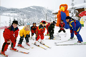 Auch den Anfängern macht die Skischule Spaß